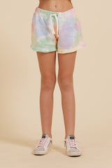 Tropic Summer Tie Dye New Burnout Fleece Shorts