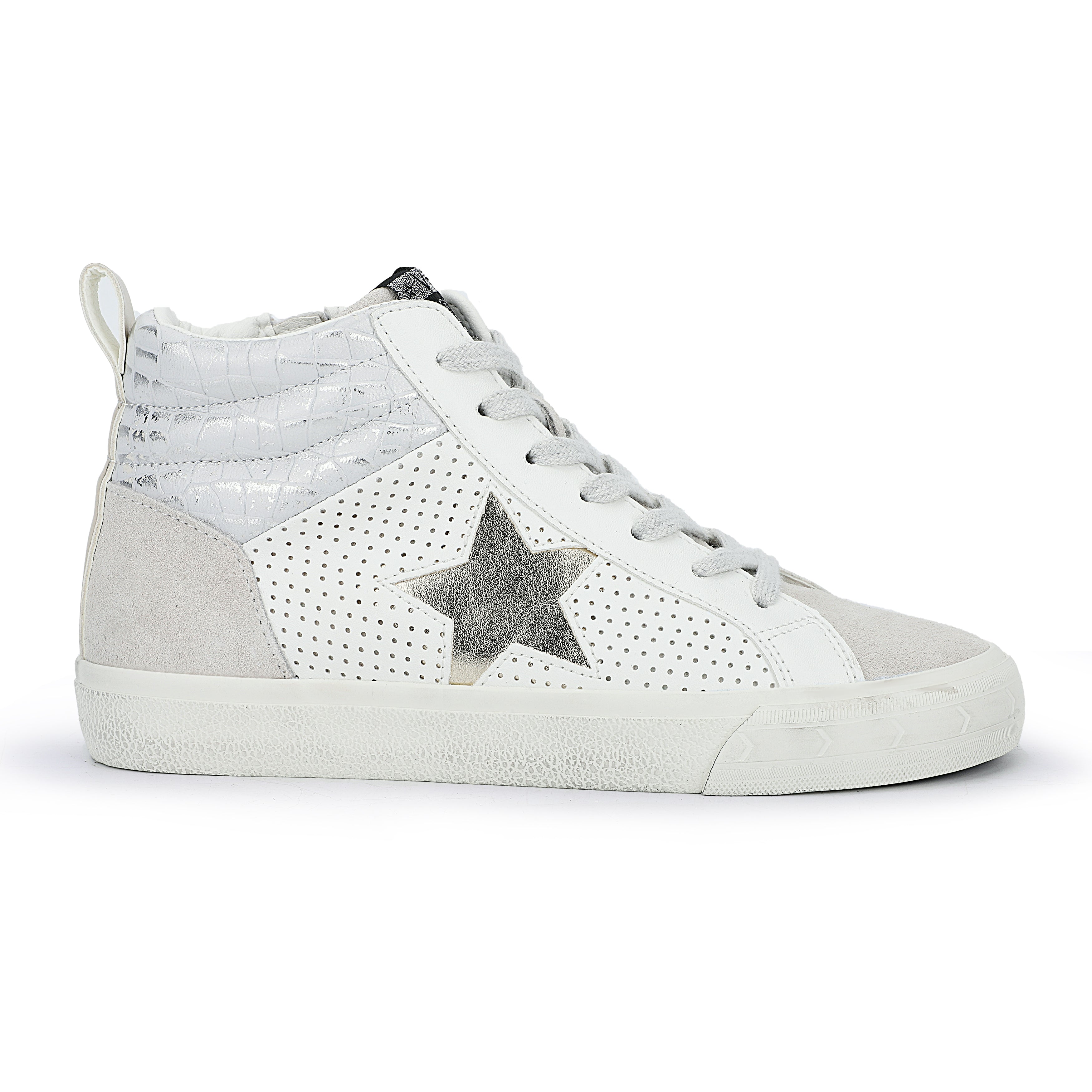 Lester - White/ Silver Croco