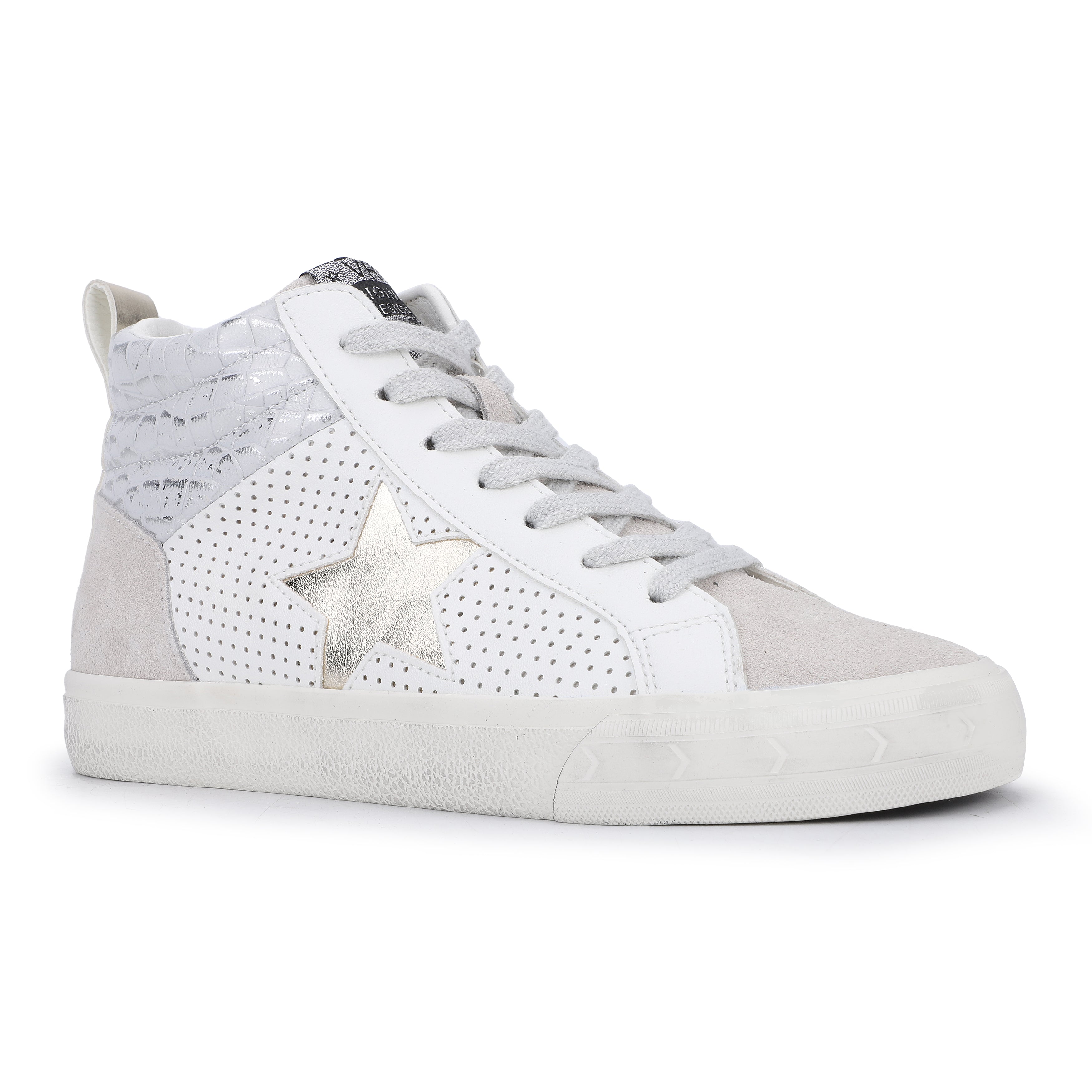 Lester - White/ Silver Croco