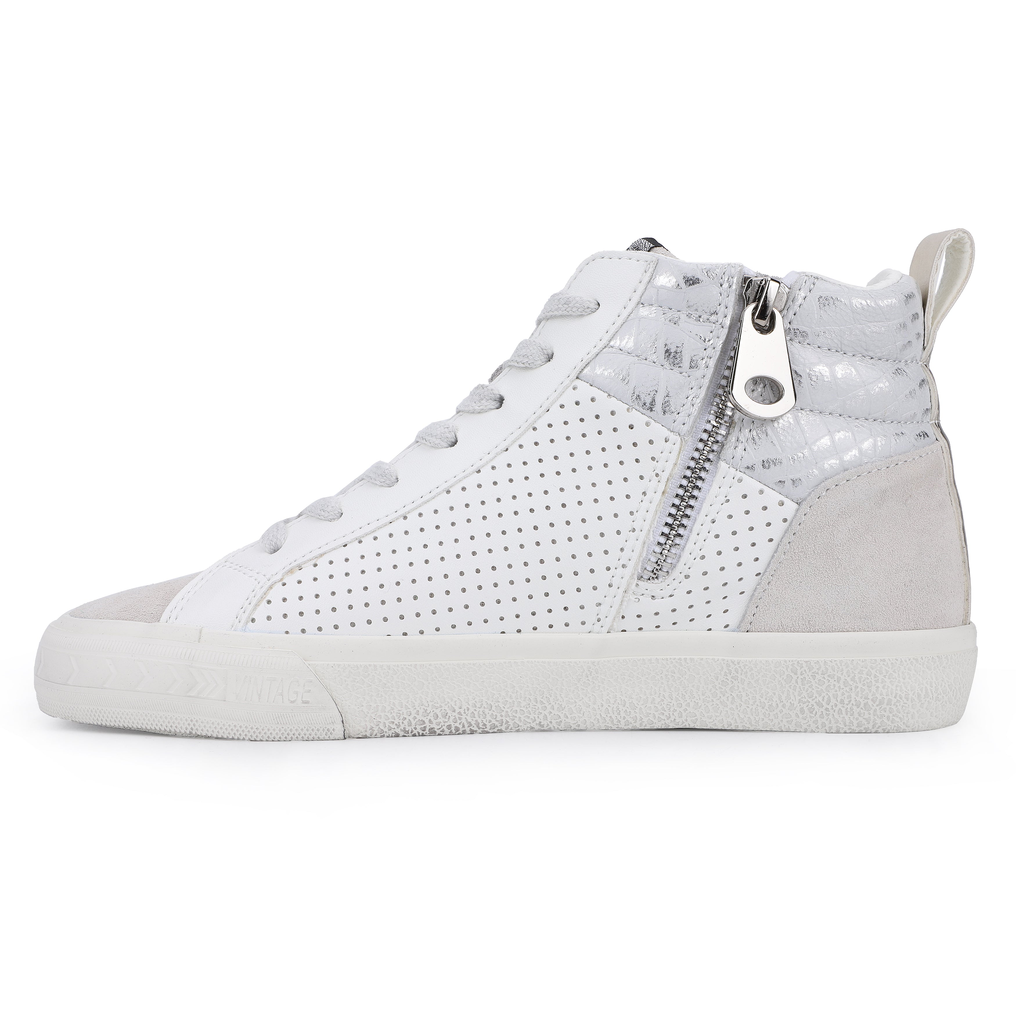 Lester - White/ Silver Croco