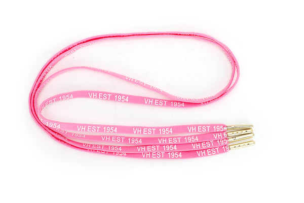 PINK WHITE GOLD TIP LACES