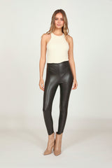 Black Faux Leather Legging