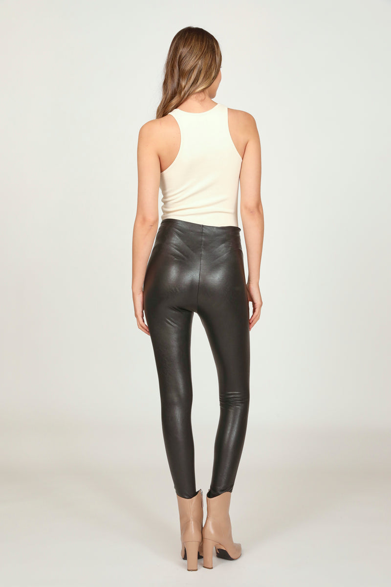 Black Faux Leather Legging