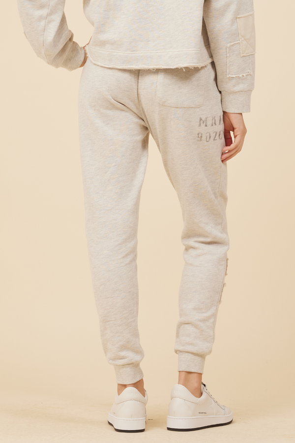 Heather Oatmeal w/ Light Blue & Sand Patches French Terry Jogger