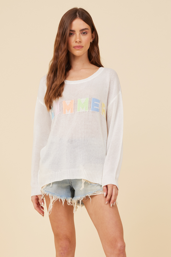Ivory w/ Multicolor "Summer" Sweater