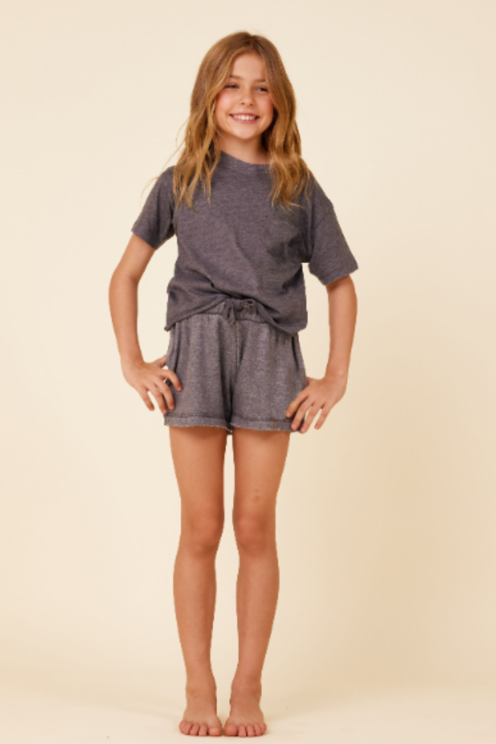 Steel Grey Crop Pocket Tee