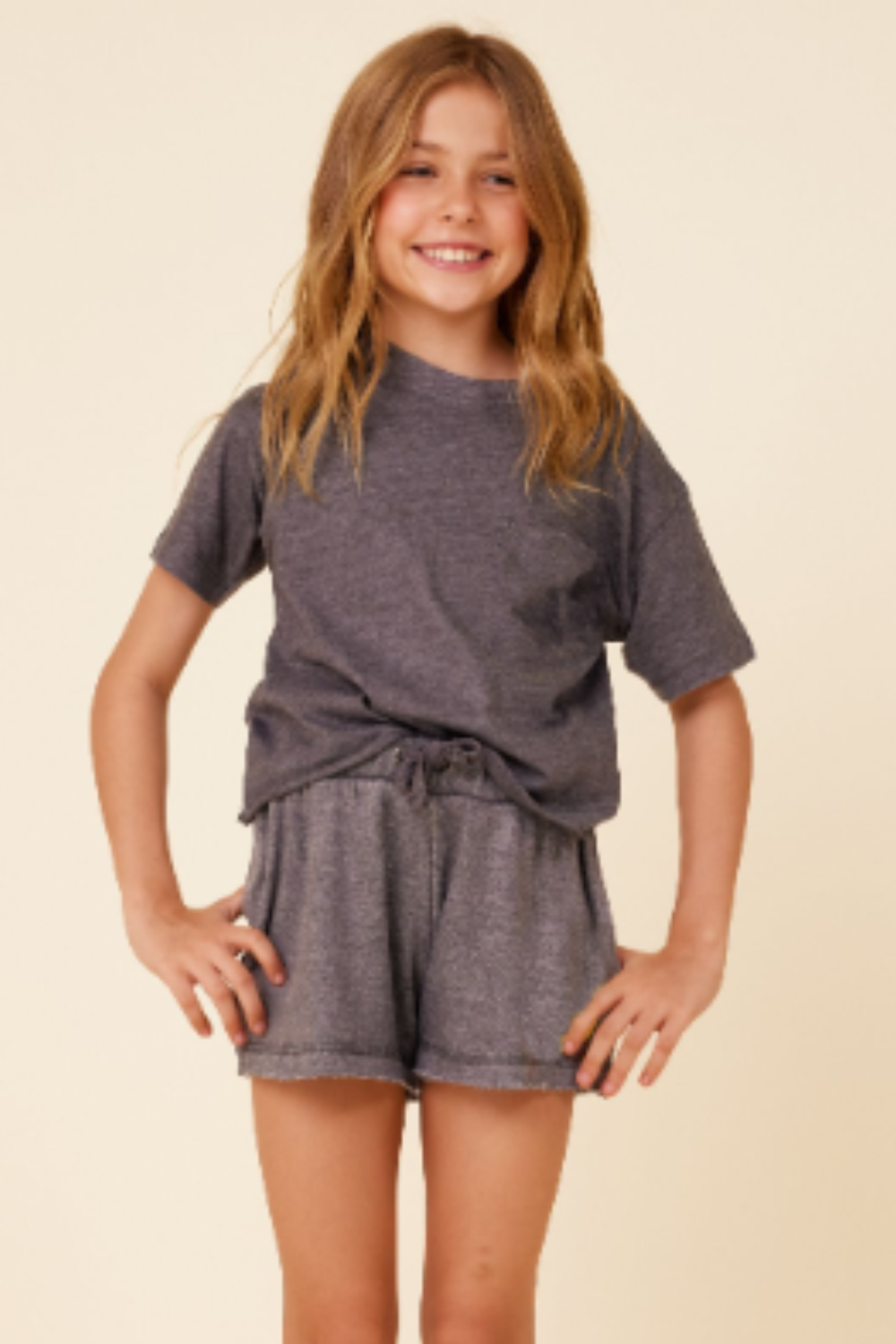 Steel Grey Crop Pocket Tee