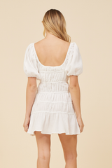 White Gauze w/ Jersey Combo Dress