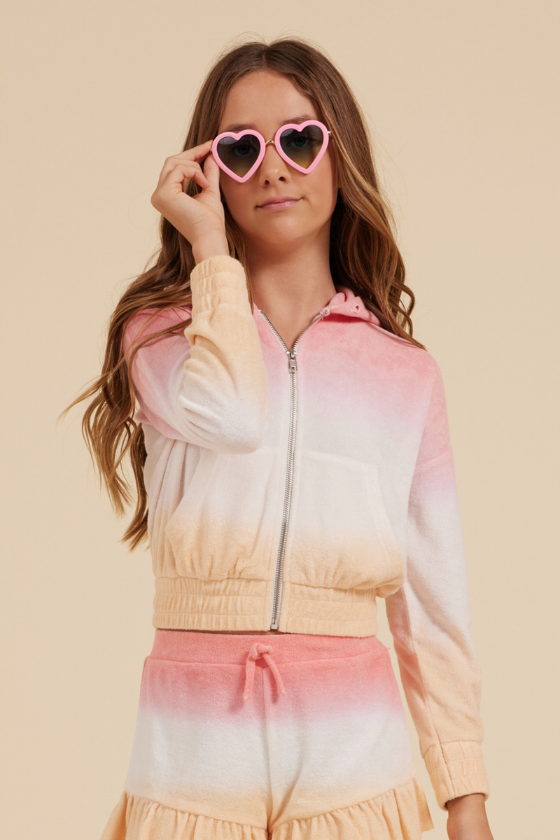 Pink and orange tie dye hoodie discount