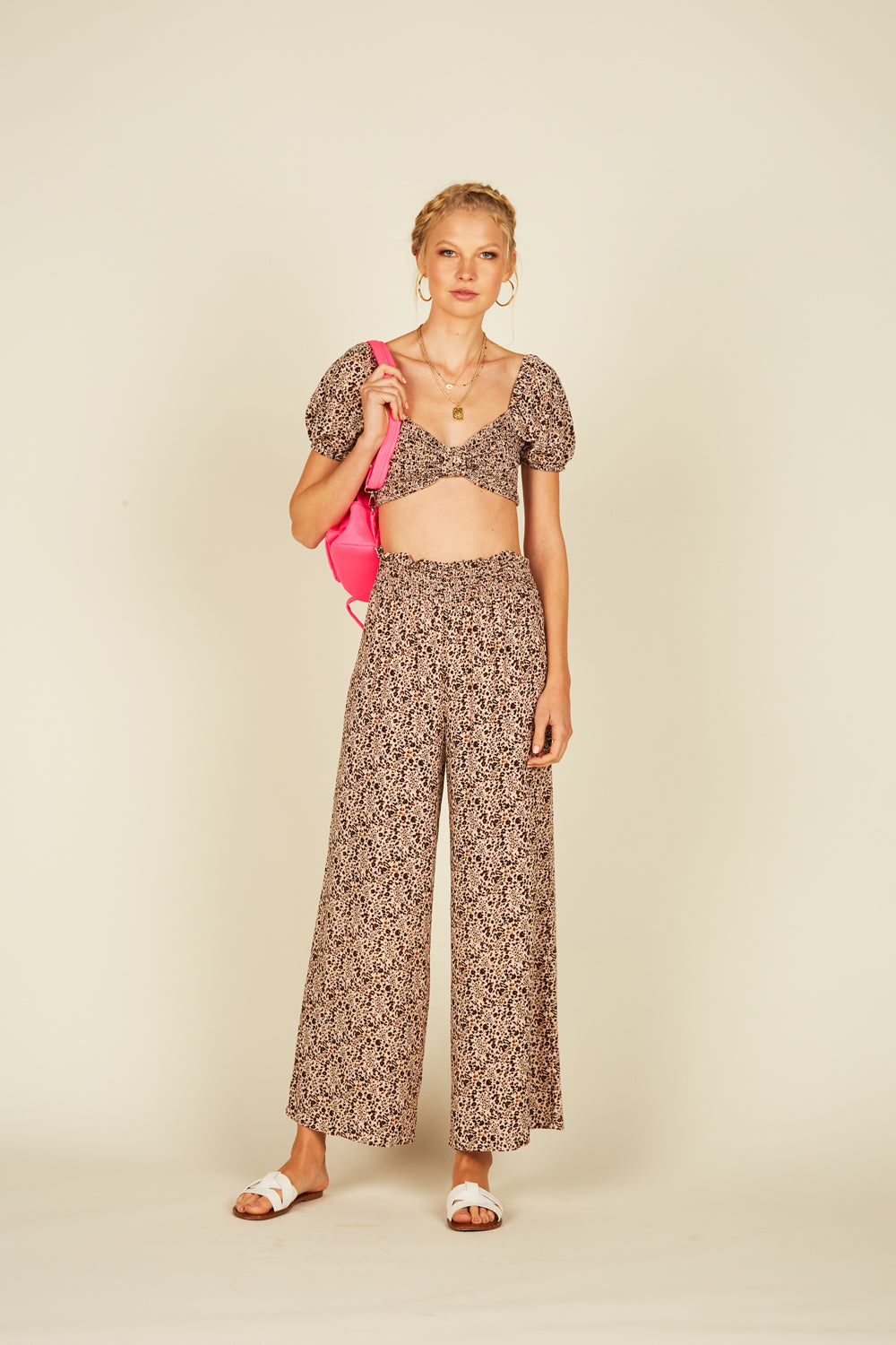 Pink Mini Leopard Crop Top