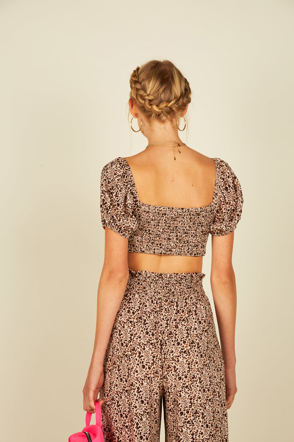 Pink Mini Leopard Crop Top