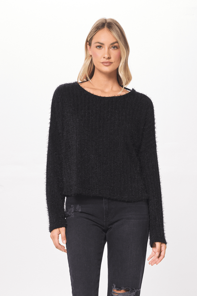 Black twist top back jumper