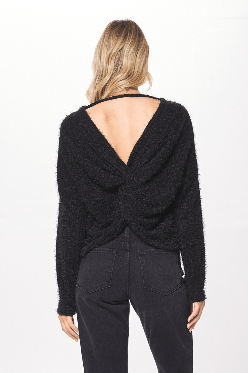 Chenille twist 2025 back sweater
