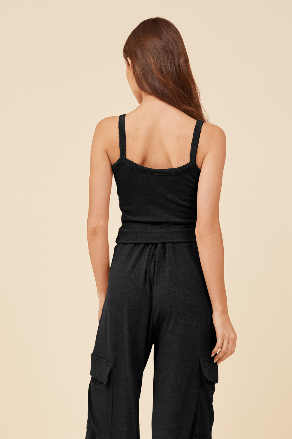 Black Knit Terry Tank