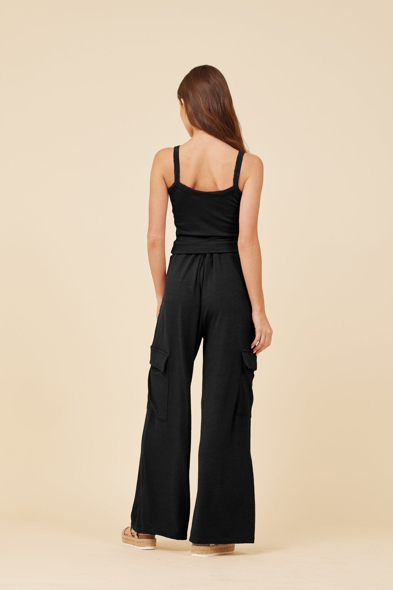 Black Knit Terry Tank