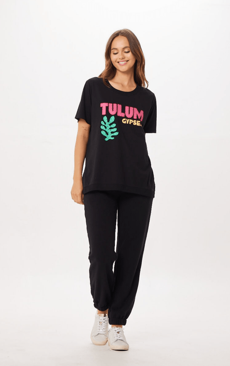 Black Tulum Jet Setter T-Shirt