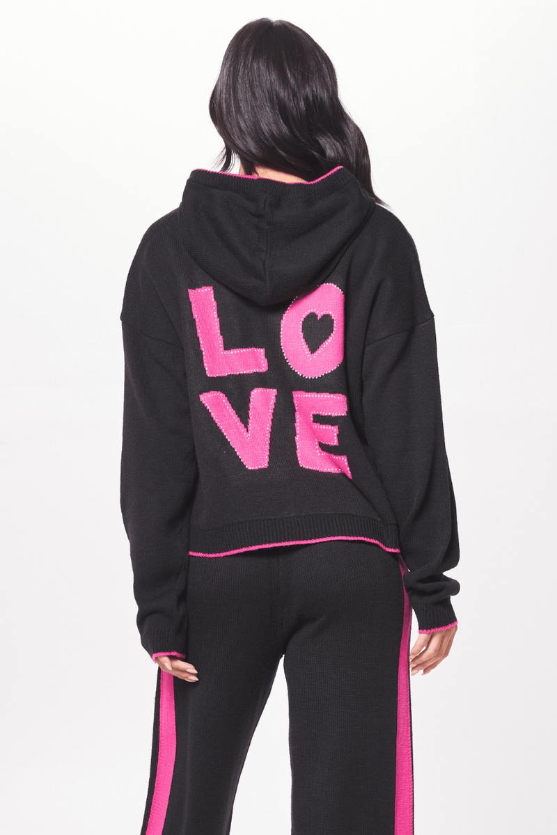 Black and hot pink hoodie best sale
