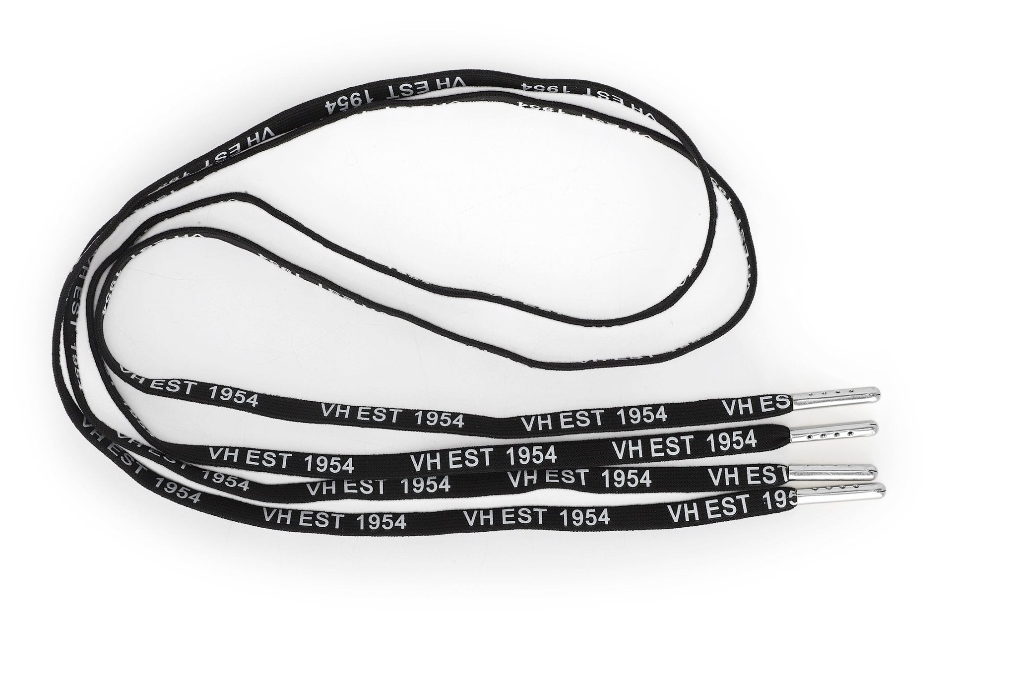 BLACK WHITE SILVER TIP LACES