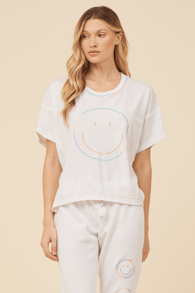 Smile Hand-embroidered White T-shirt