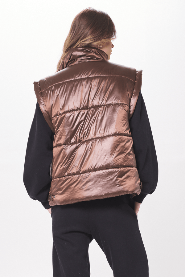 Bronze Oversized Puffer Vest