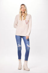 Cannoli Cream Sweater w/ Fleece Hood