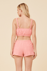 Coral Corded Terry Cropped Tank