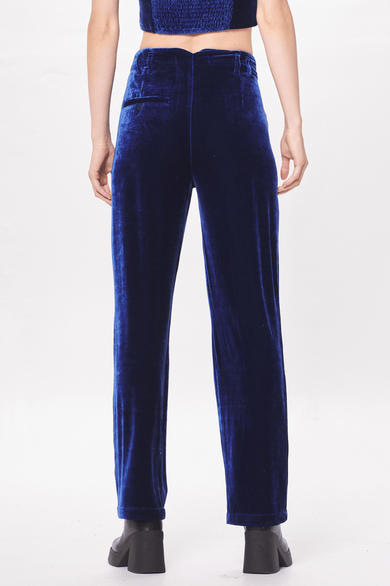 Deep Blue Velvet Trouser