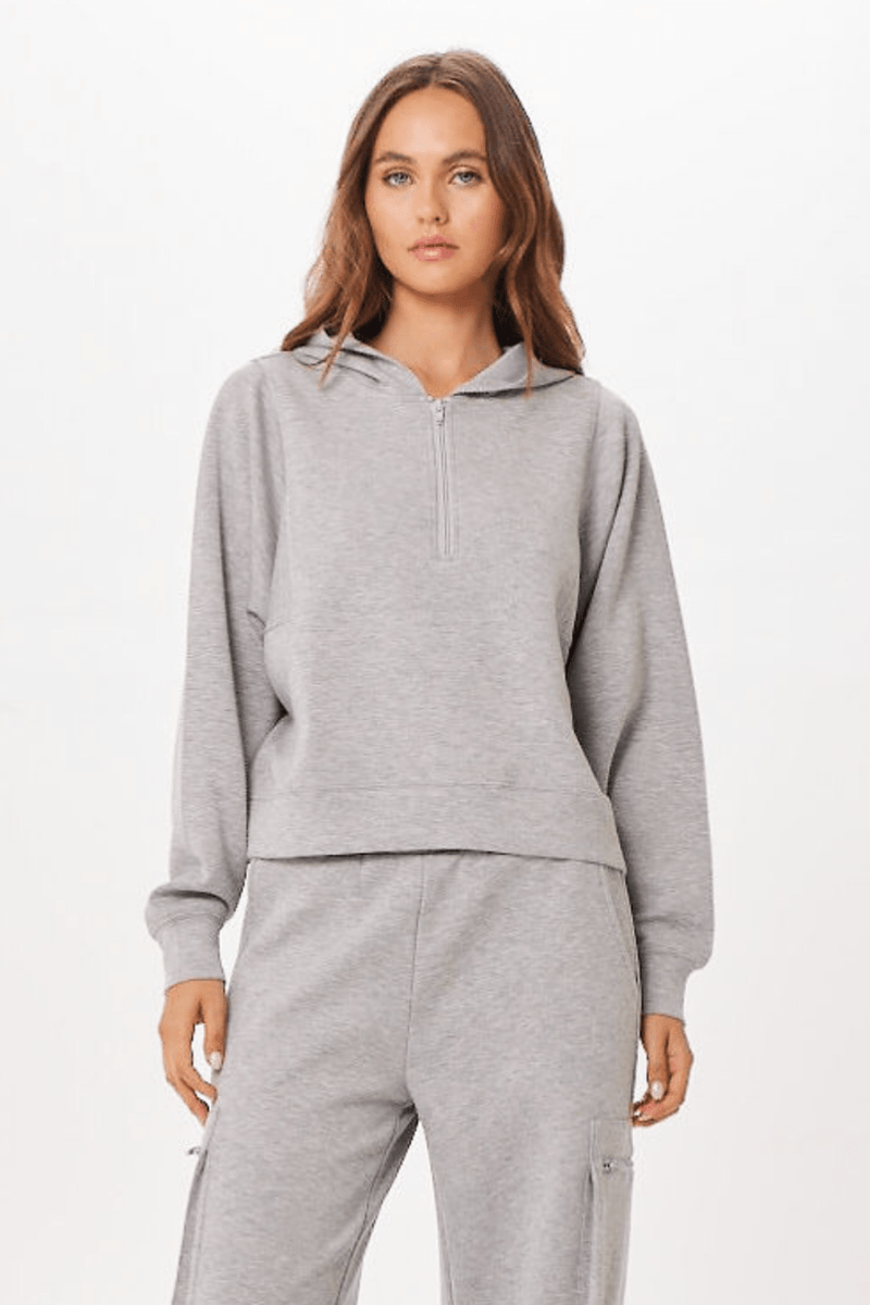 Heather Grey Cloud Half Zip Pullover Hoodie