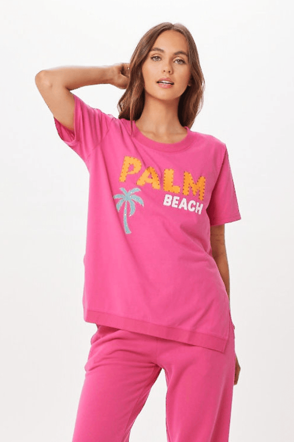 Hot Pink Palm Beach Jet Setter T-Shirt