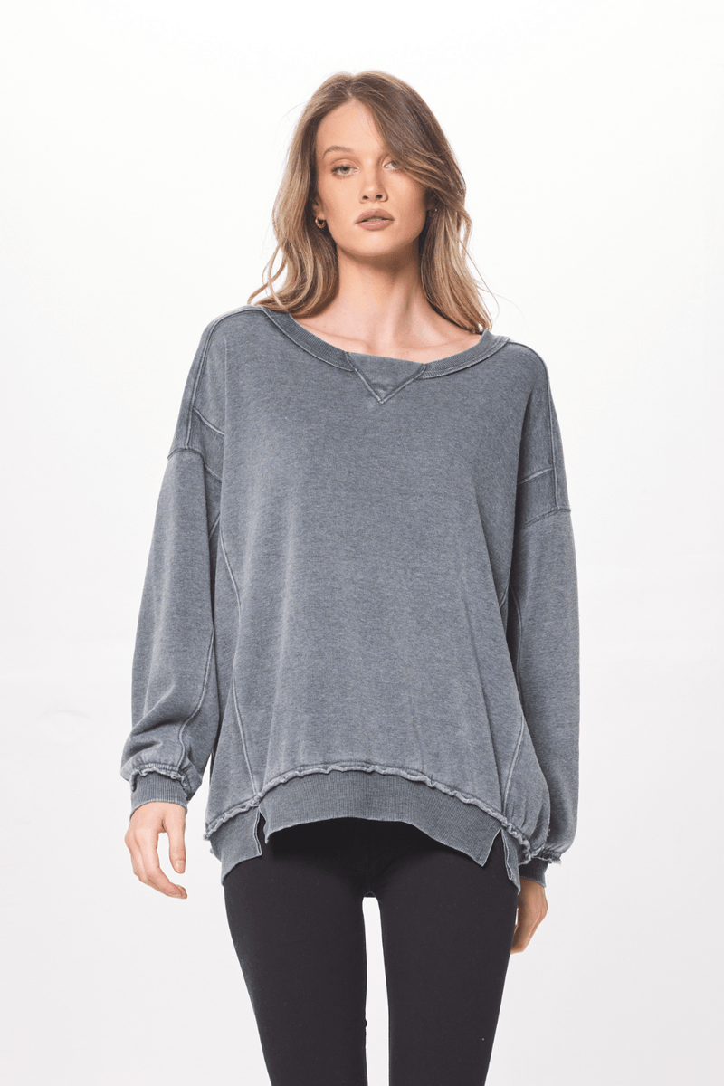 Oversized crew neck vintage deals