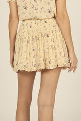 Ivory Summer Floral Skirt